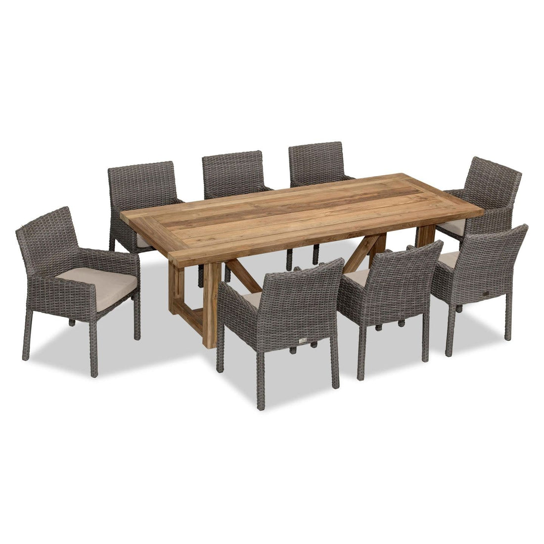 Dune Noble 8 Seat Reclaimed Teak Outdoor Dining Set