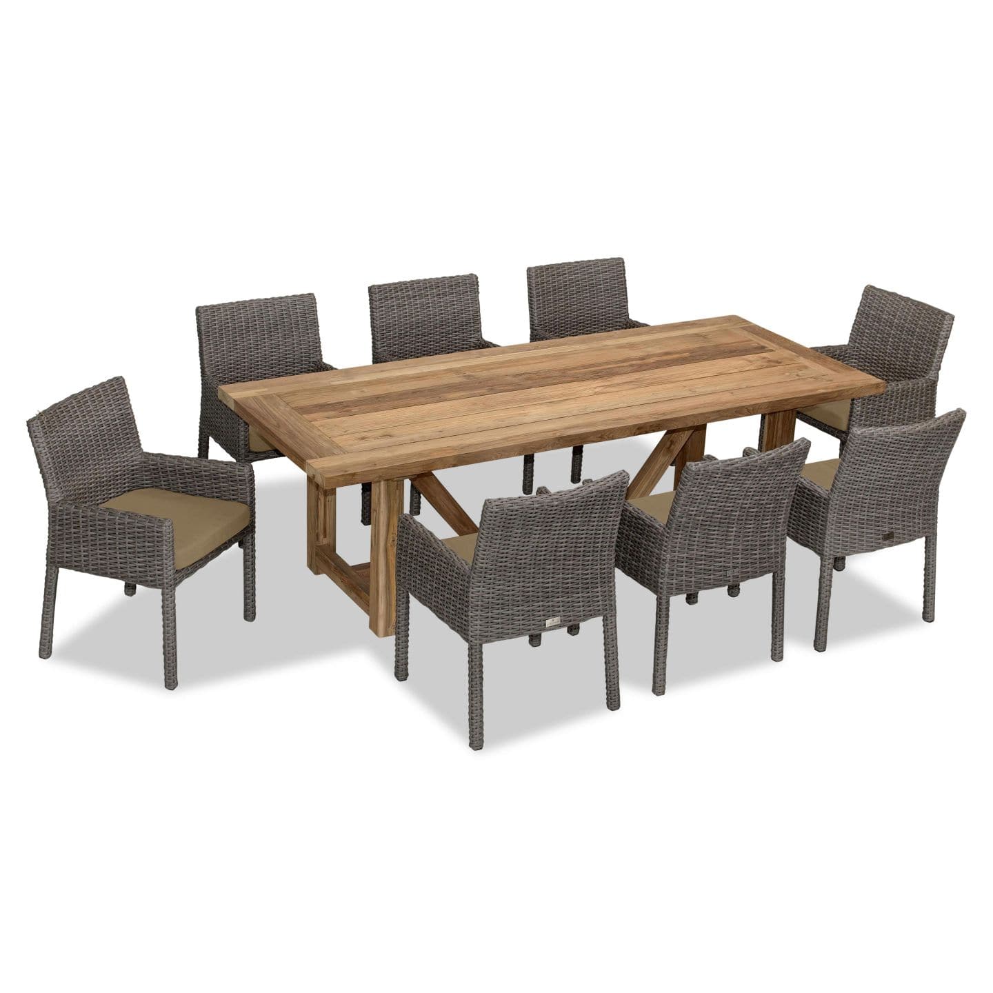 Dune Noble 8 Seat Reclaimed Teak Outdoor Dining Set