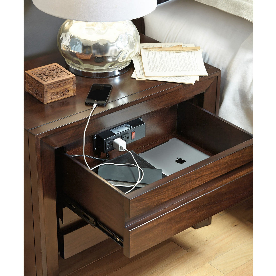 Element Nightstand with Power Outlet