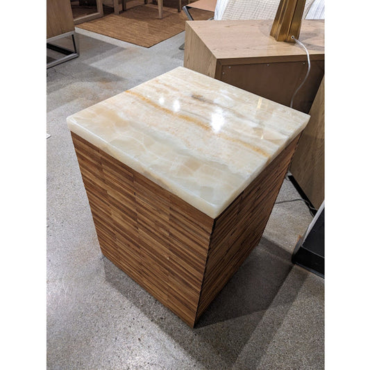One Stone Wood Tile Square End Table