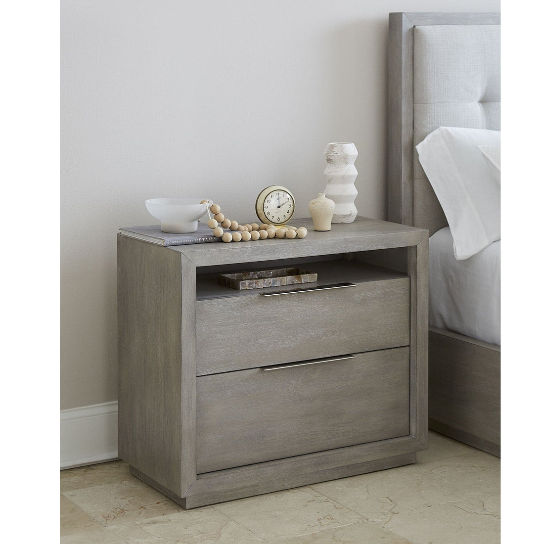 Oxford 2 Drawer Nightstand with Shelf