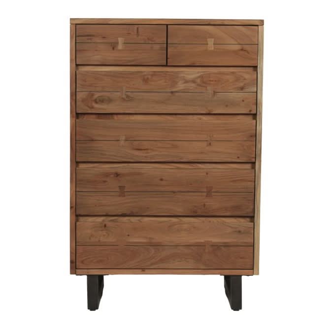 Glenwood 52" Tall Chest in Smoked Acacia - Home Trends & Design