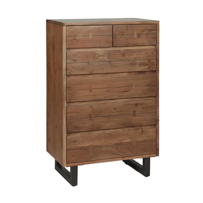 Glenwood 52" Tall Chest in Smoked Acacia - Home Trends & Design