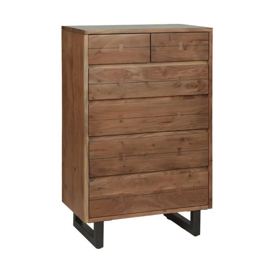 Glenwood 52" Tall Chest in Smoked Acacia - Home Trends & Design
