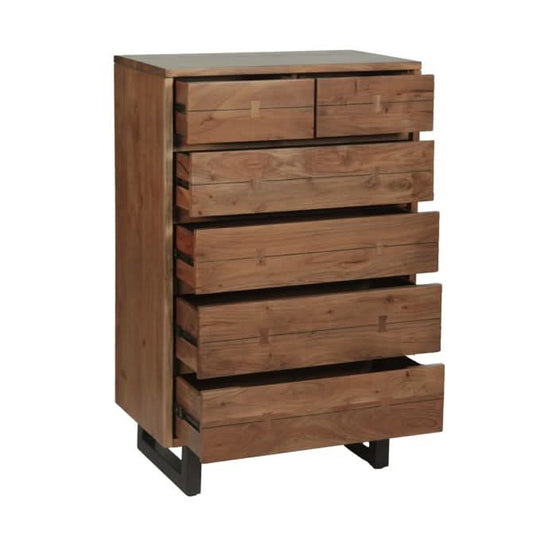  Glenwood 52" Tall Chest in Smoked Acacia - Home Trends & Design 