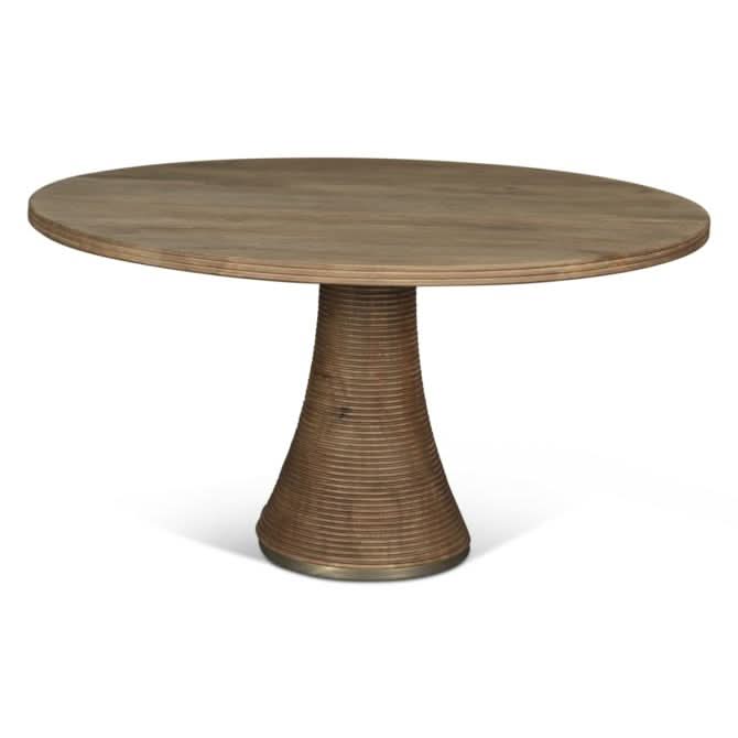 Provence 54" Round Dining Table in Natural Brown - Home Trends & Design