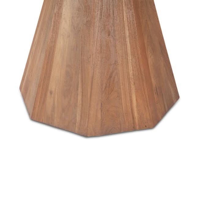 Rustic Revival Natural Teak Wood Gathering Table with Black Marble - Home Trends & Design