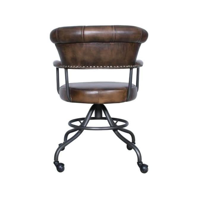 Brisbane Chesterfield Office Chair in Antique Whiskey Leather - Home Trends & Design