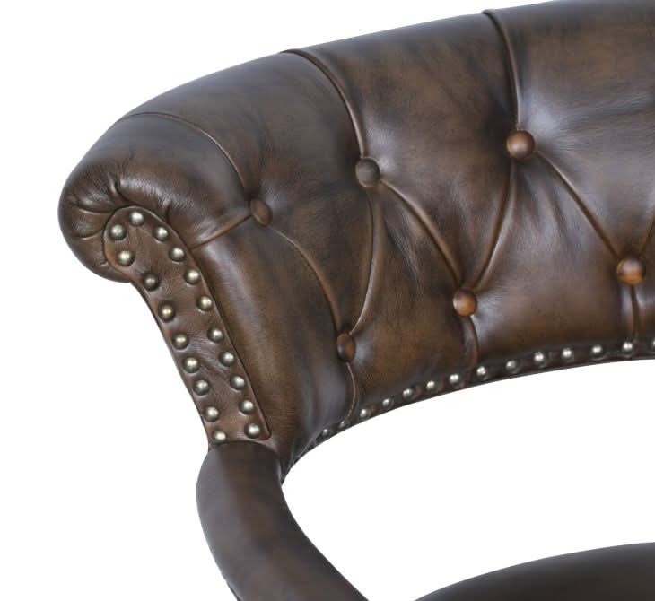 Brisbane Chesterfield Office Chair in Antique Whiskey Leather - Home Trends & Design