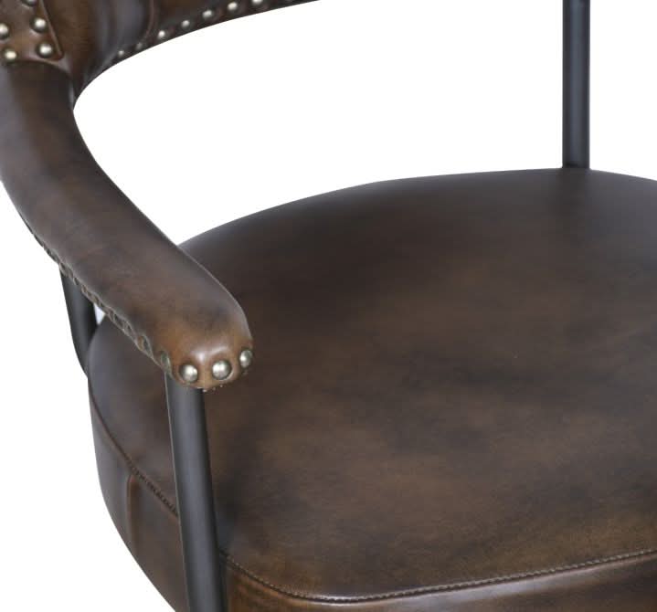 Brisbane Chesterfield Office Chair in Antique Whiskey Leather - Home Trends & Design