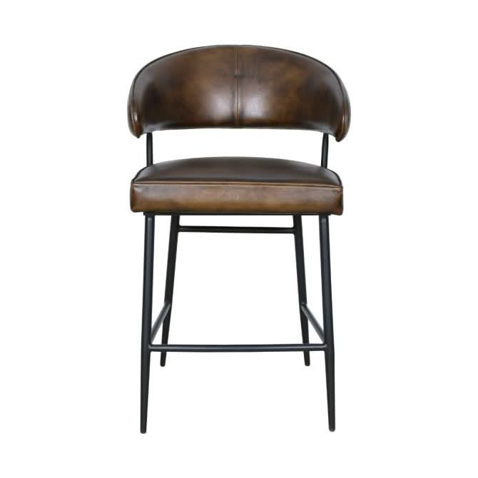 Brisbane Modern Buffalo Leather Counter Chair - Home Trends & Design