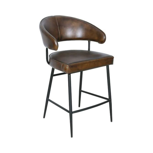 Brisbane Modern Buffalo Leather Counter Chair - Home Trends & Design