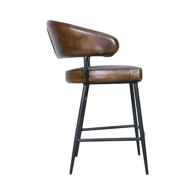Brisbane Modern Buffalo Leather Counter Chair - Home Trends & Design