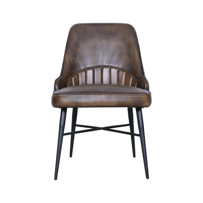 Galway Dining Chair in Antique Whiskey Leather - Home Trends & Design