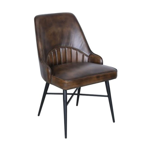 Galway Dining Chair in Antique Whiskey Leather - Home Trends & Design
