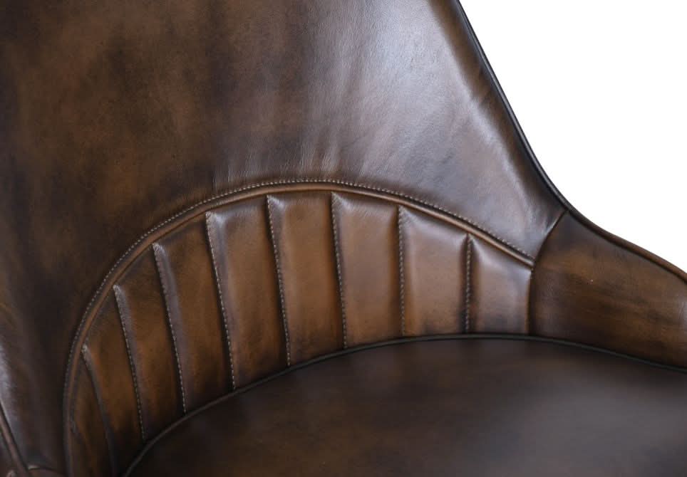 Galway Dining Chair in Antique Whiskey Leather - Home Trends & Design