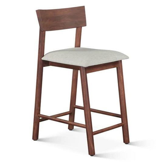 Hampton Modern Upholstered Counter Chair in Walnut - Home Trends & Design