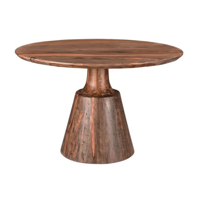 Acres 46" Sheesham Wood Round Dining in Brownstone - Home Trends & Design