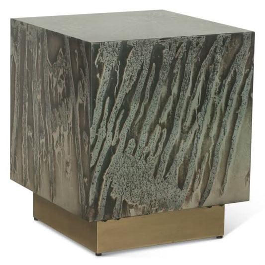 Odessa Modern Industrial Side Table in Desert Patina - Home Trends & Design