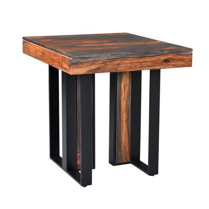 Summit 26" Modern End Table in Capri Sheesham - Home Trends & Design