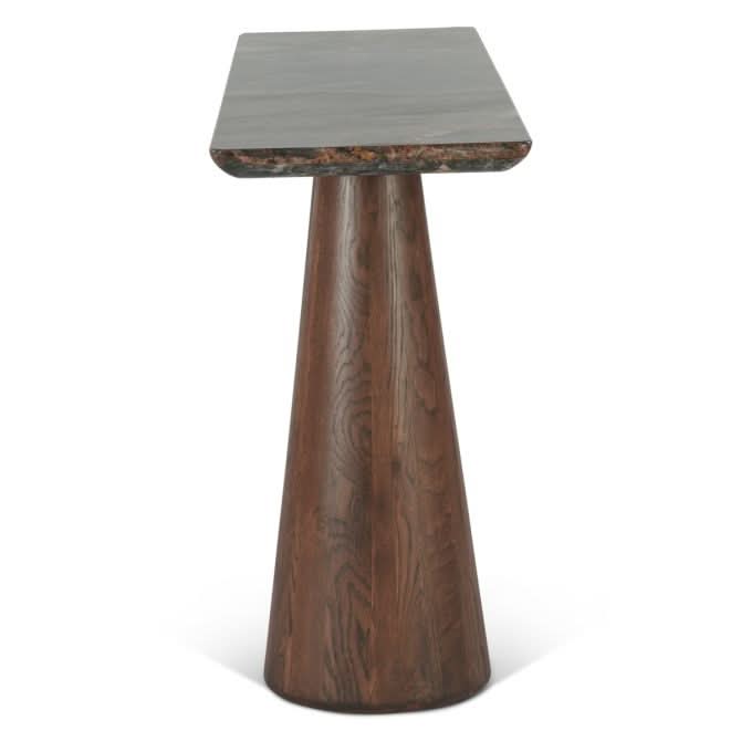 Caldera Lava Marble Console Table with Dark Oak Base - Home Trends & Design