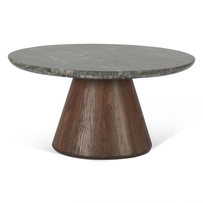 Caldera Lava Marble Coffee Table with Dark Oak Base - Home Trends & Design