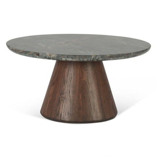 Caldera Lava Marble Coffee Table with Dark Oak Base - Home Trends & Design