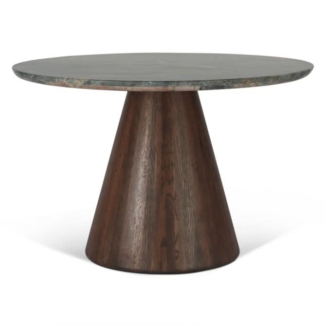Caldera 48" Lava Marble Dining Table with Dark Oak Base - Home Trends & Design