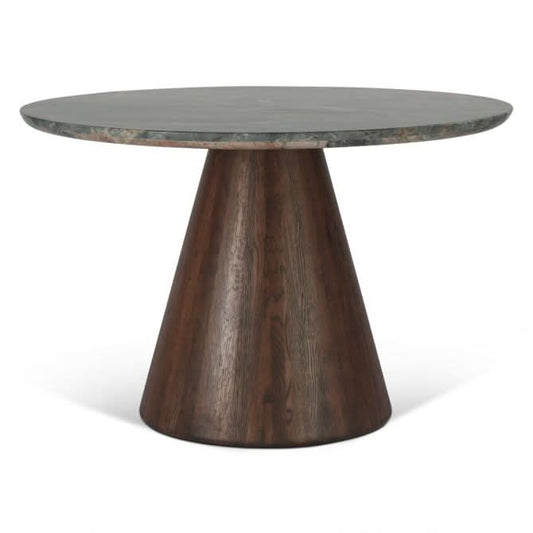 Caldera 48" Lava Marble Dining Table with Dark Oak Base - Home Trends & Design