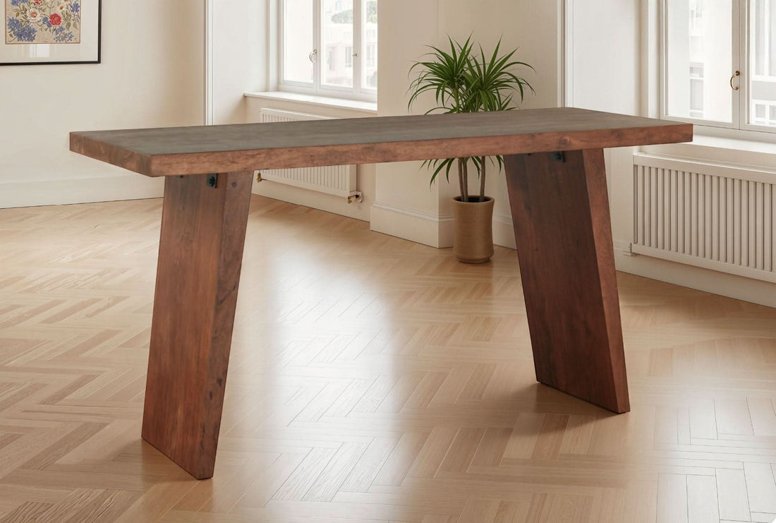 Hampton 68" Acacia Wood Gathering Table in Walnut - Home Trends & Design