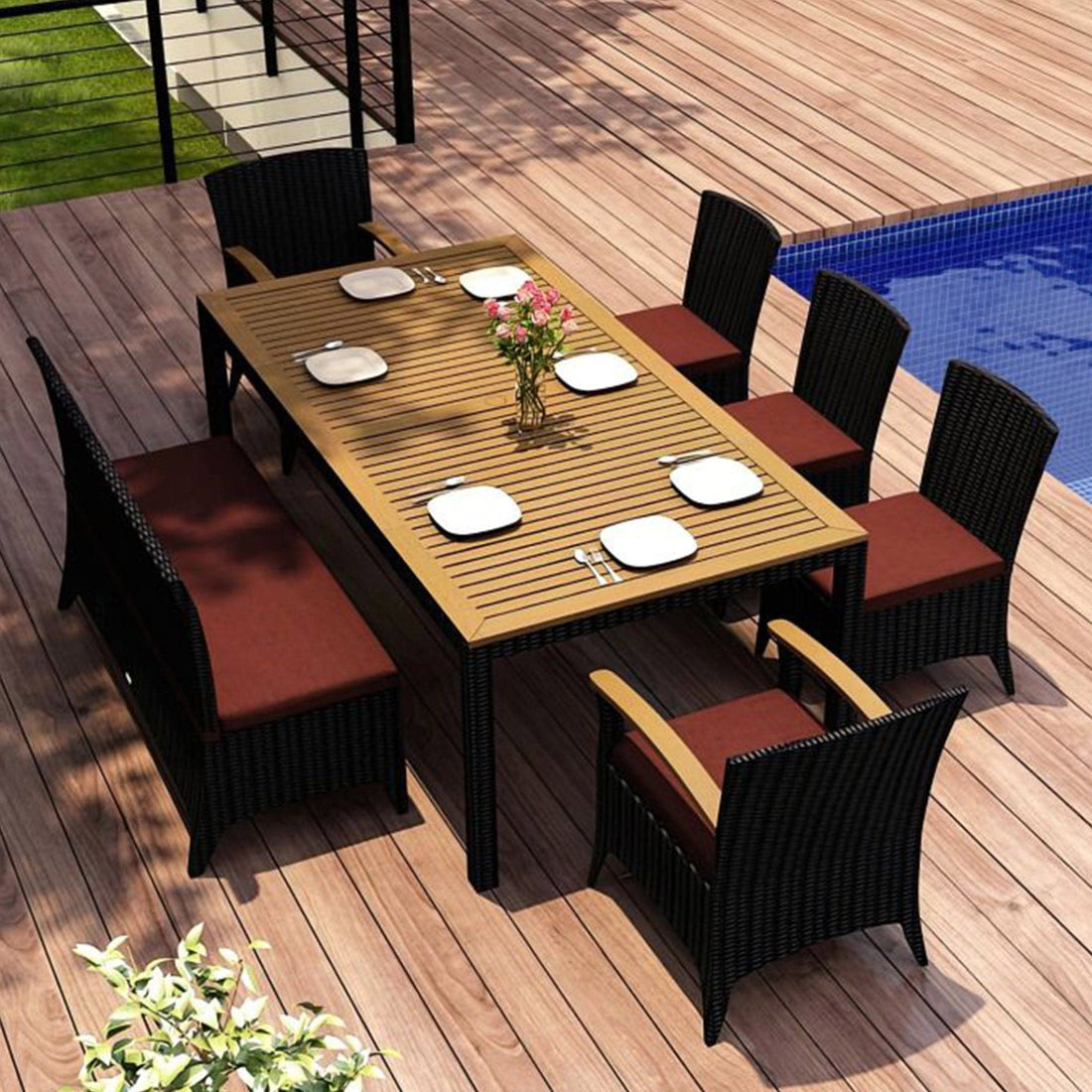 Arbor 7 Piece Bench Dining Set