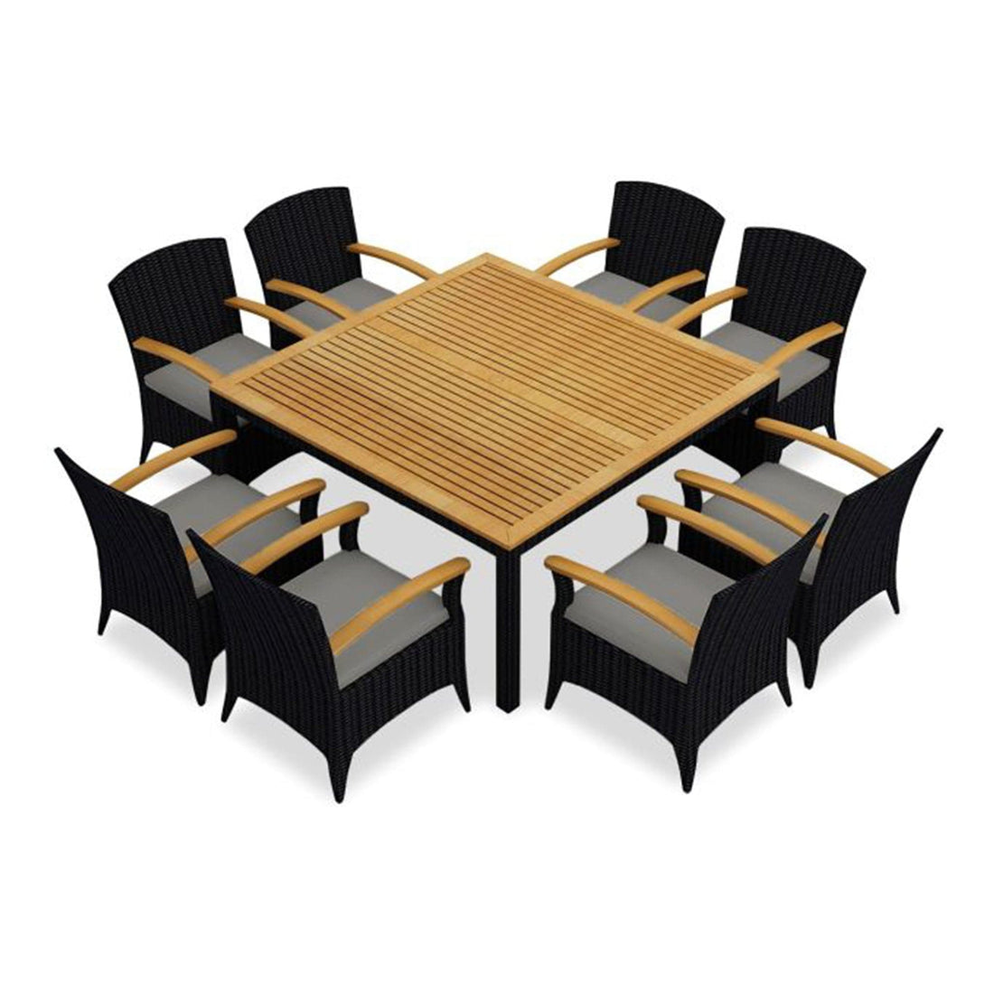 Arbor 9 Piece Arm Square Dining Set