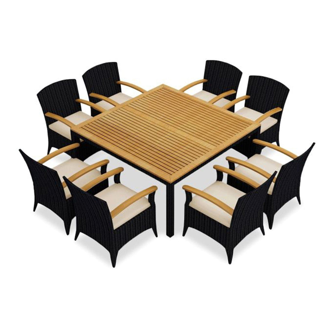 Arbor 9 Piece Arm Square Dining Set