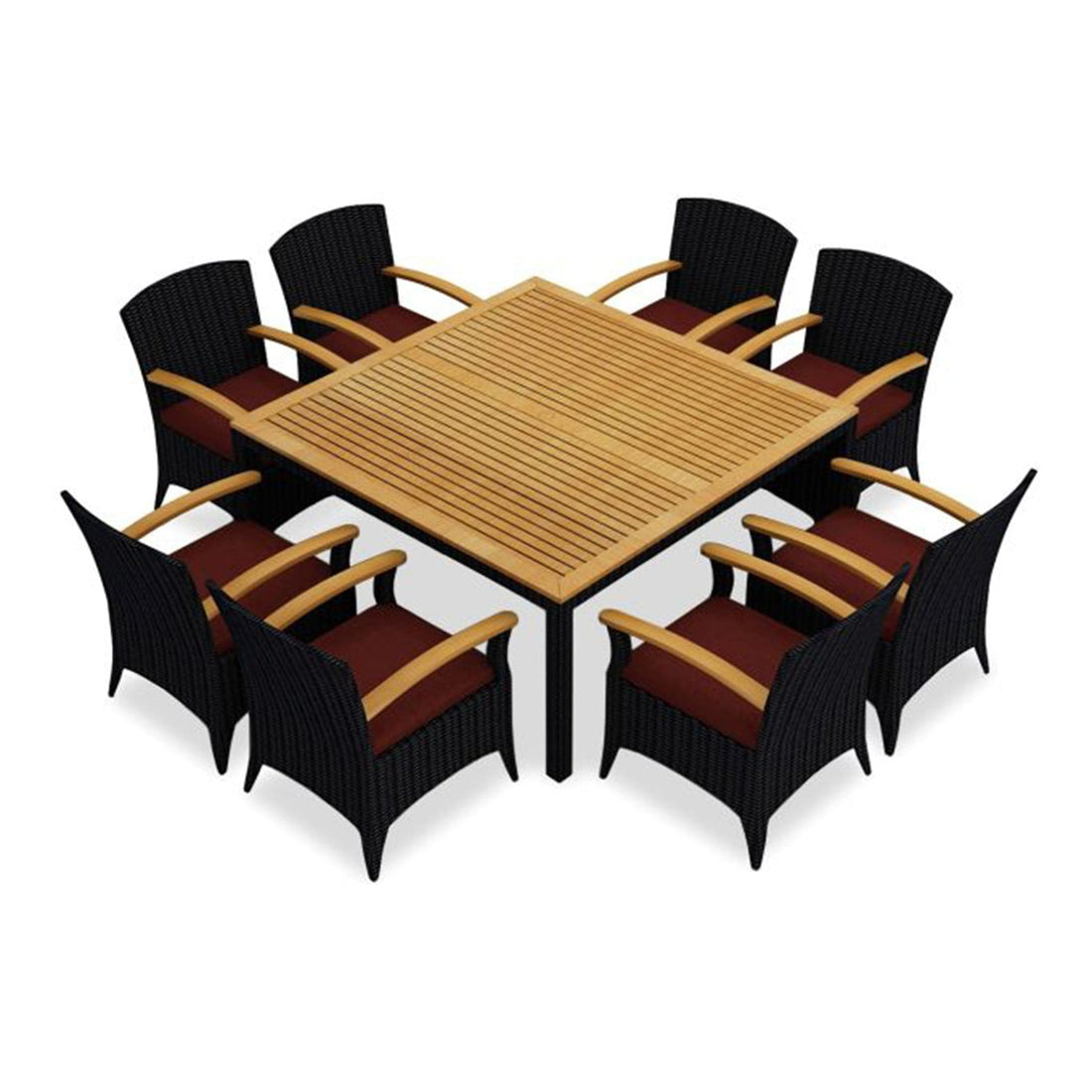 Arbor 9 Piece Arm Square Dining Set