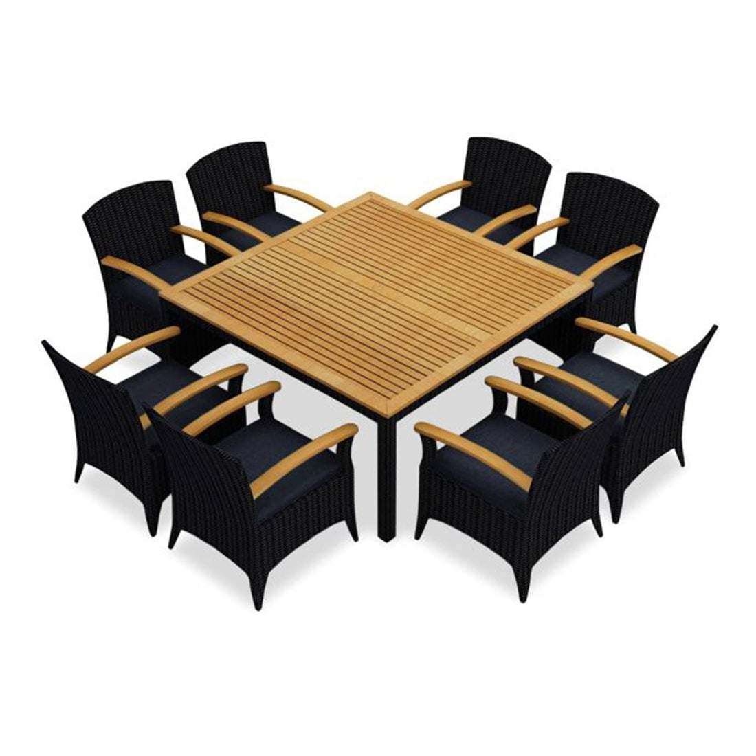 Arbor 9 Piece Arm Square Dining Set