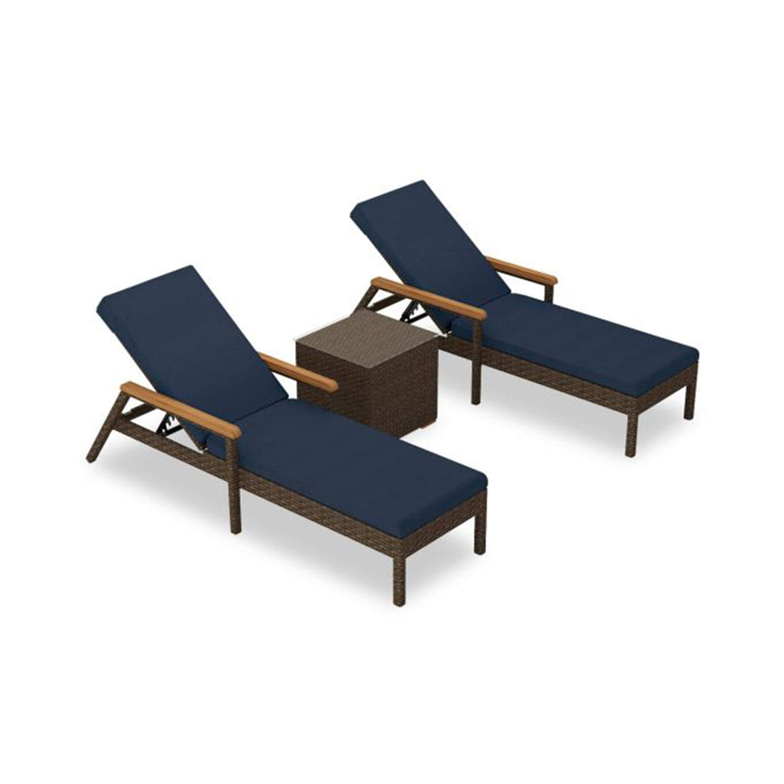 Arden 3 Piece Reclining Chaise Lounge Set