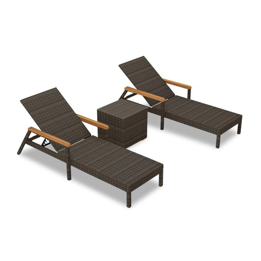 Arden 3 Piece Reclining Chaise Lounge Set