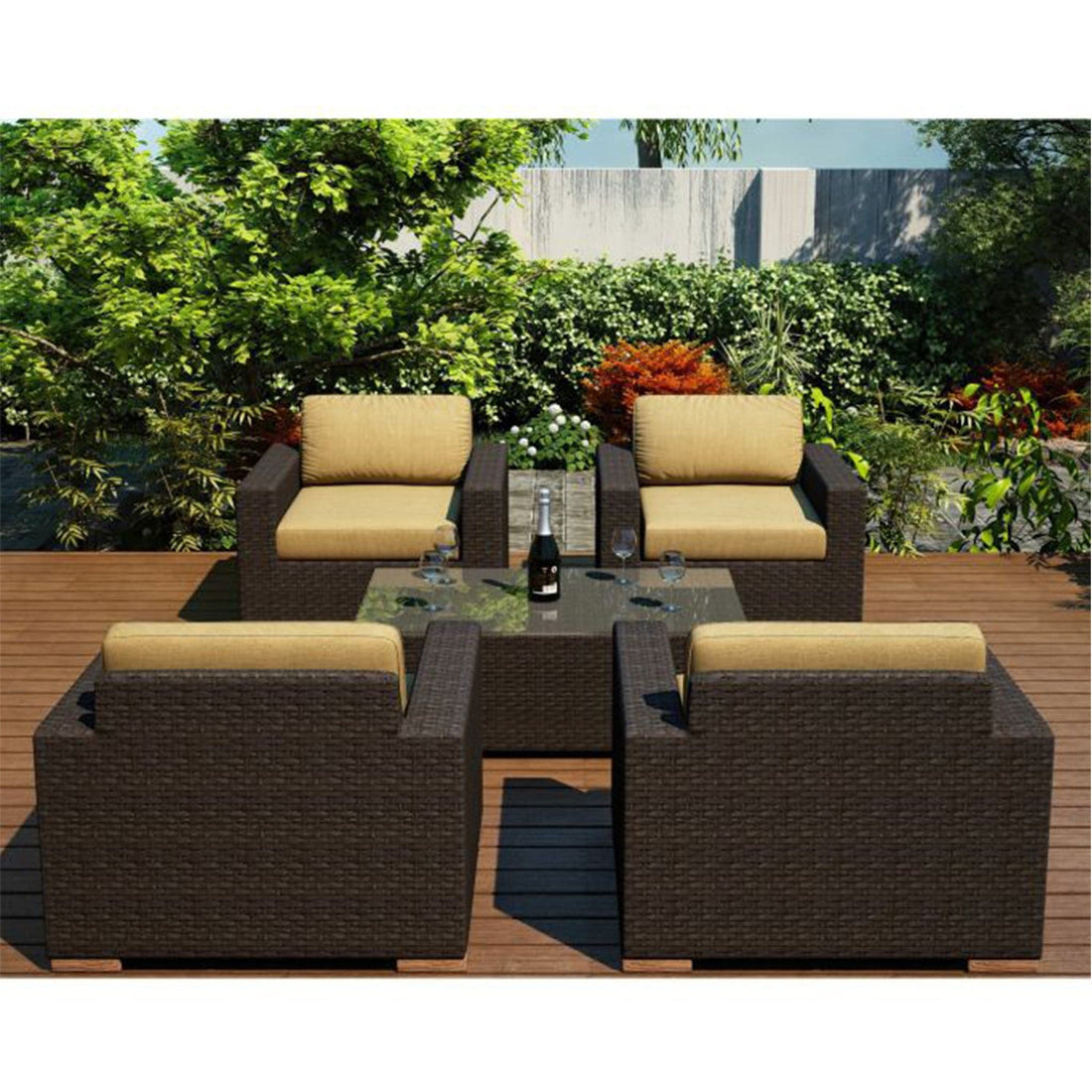 Arden 5 Piece 4-Seat Club Chair Set