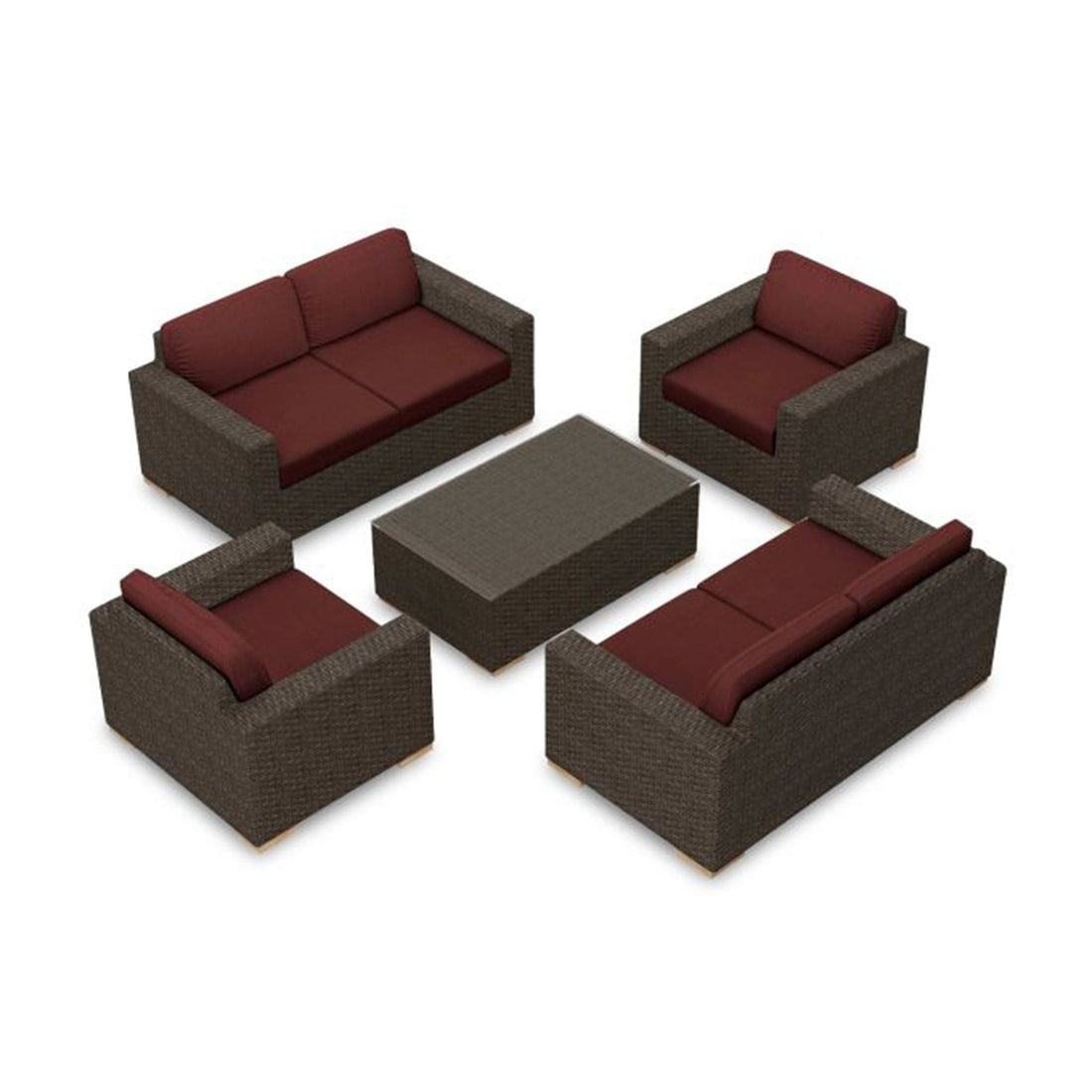 Arden 5 Piece Double Loveseat Set