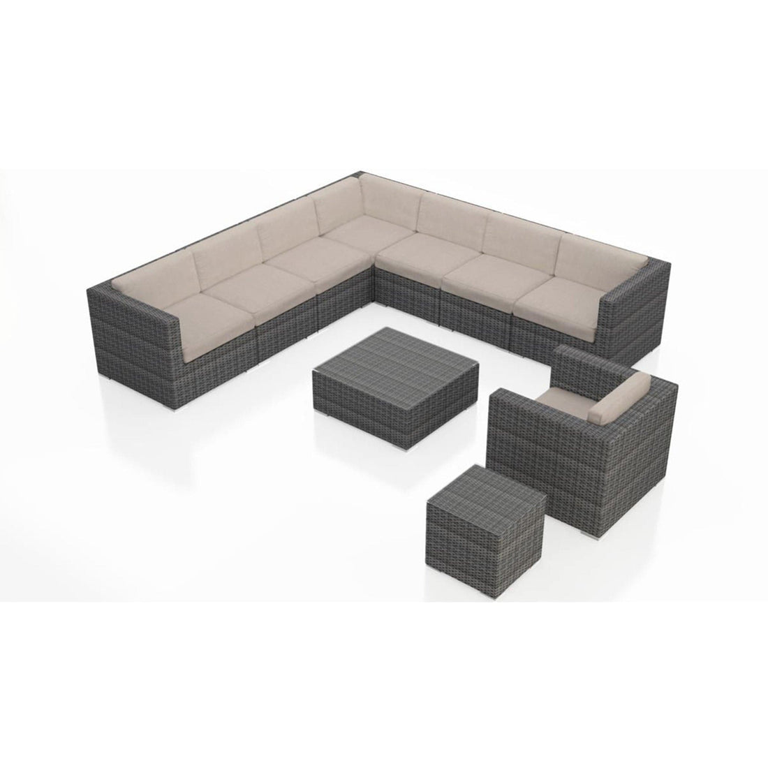 District 10 Piece Club Chair Sectional Set