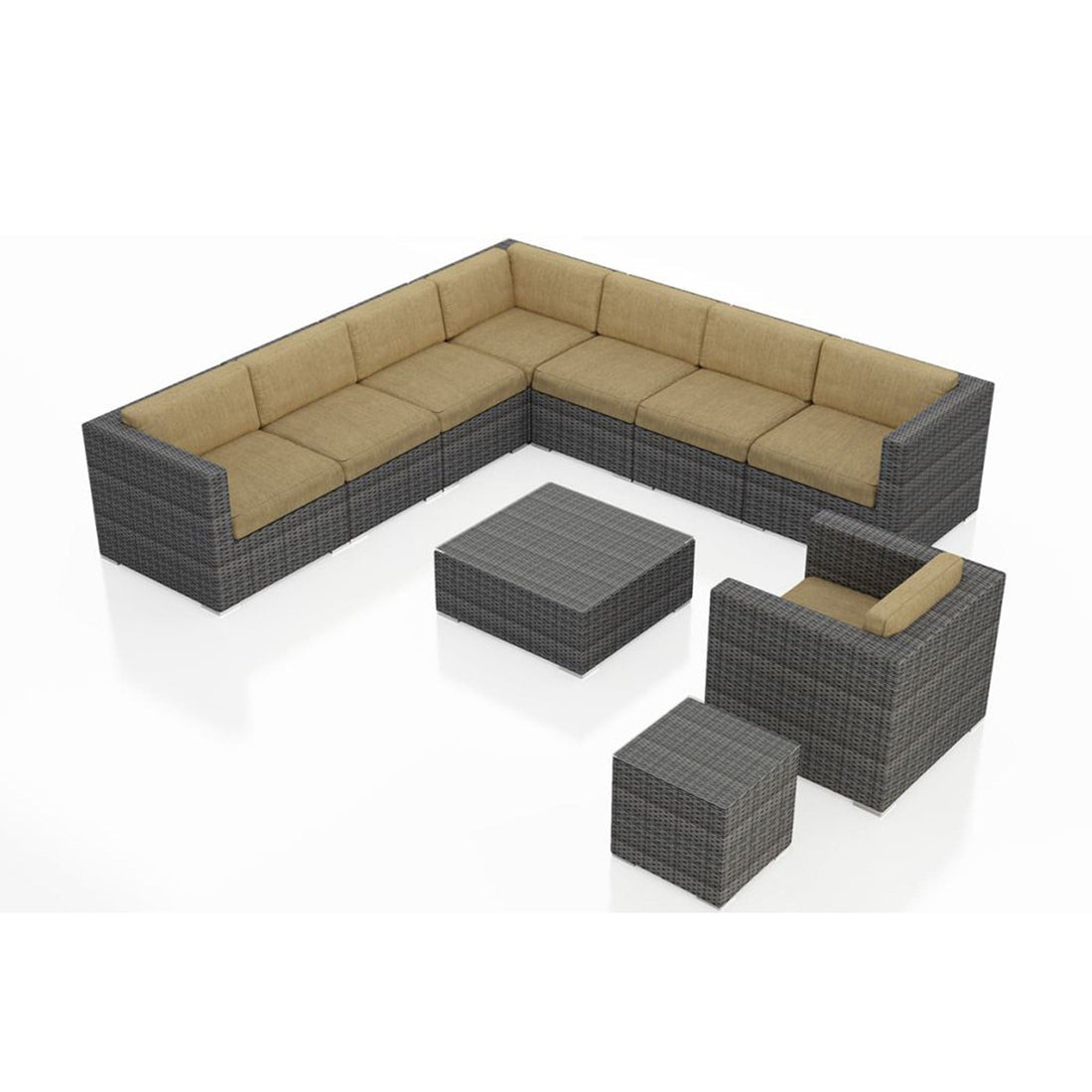 District 10 Piece Club Chair Sectional Set