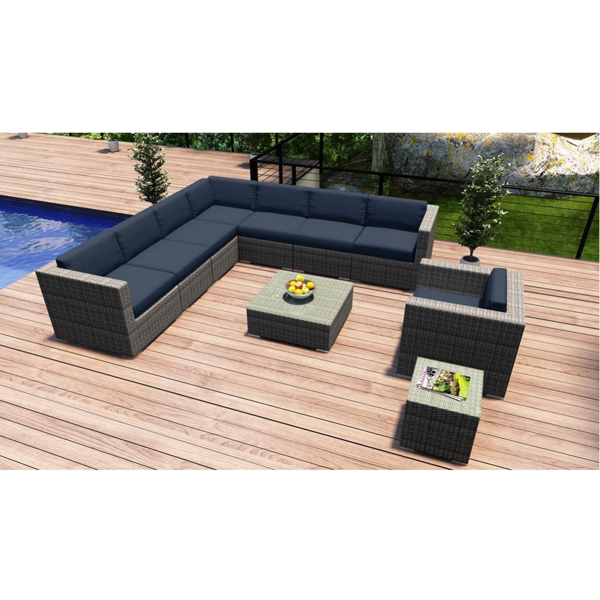 District 10 Piece Club Chair Sectional Set