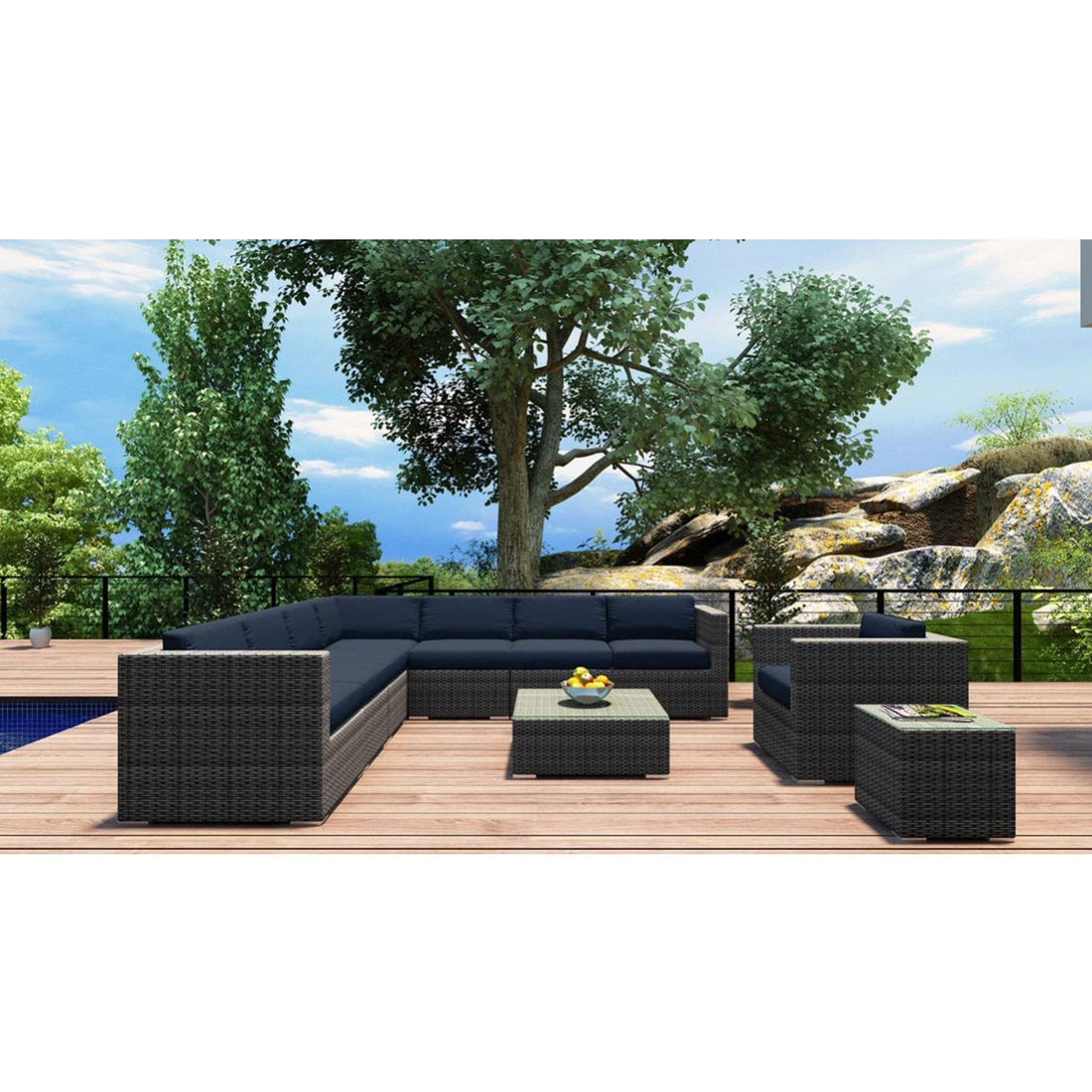 District 10 Piece Club Chair Sectional Set