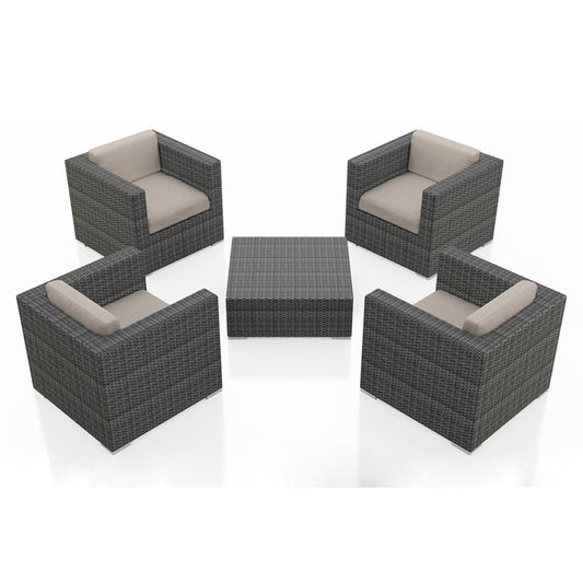  District 5 Piece 4-Seat Club Chair Set 