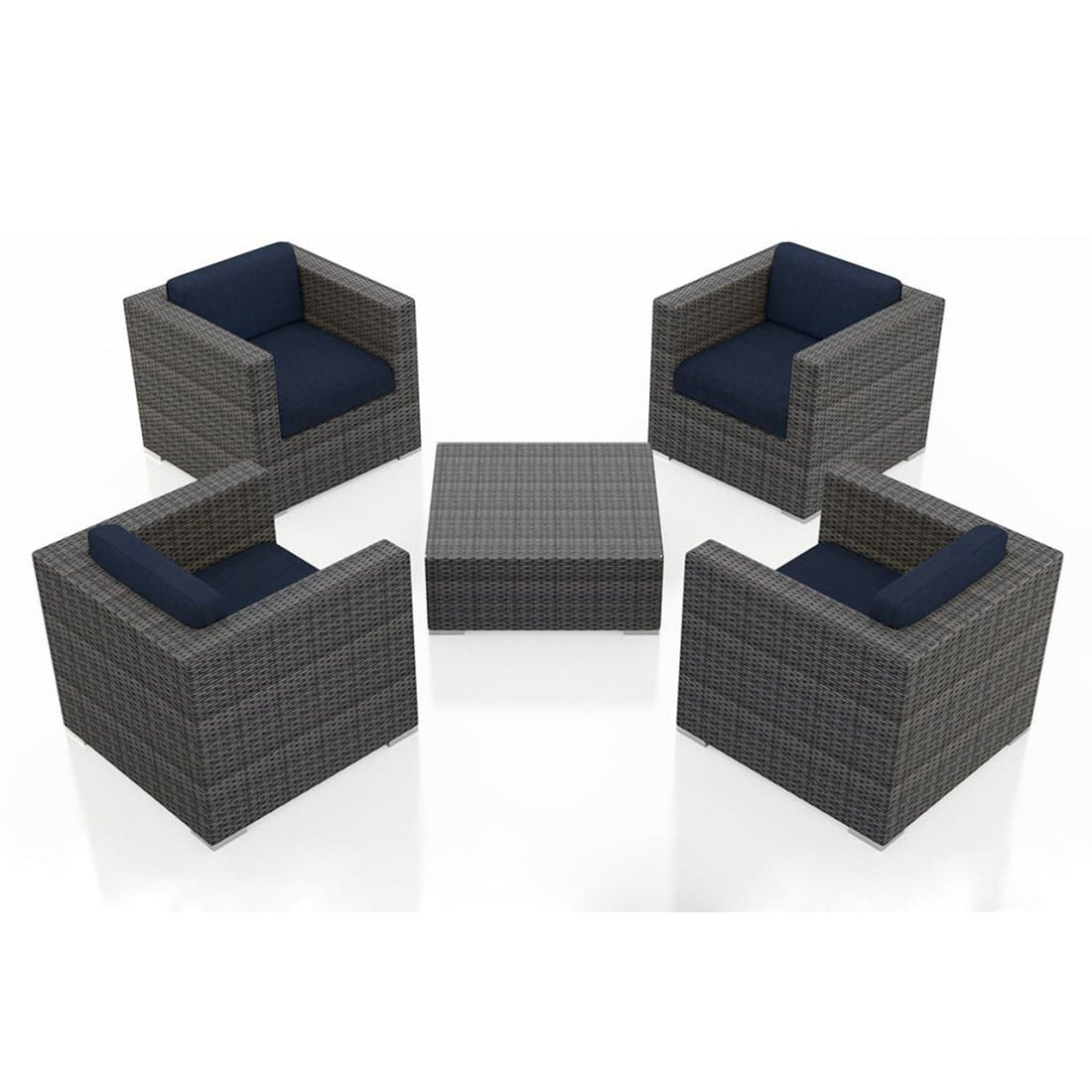 District 5 Piece 4-Seat Club Chair Set