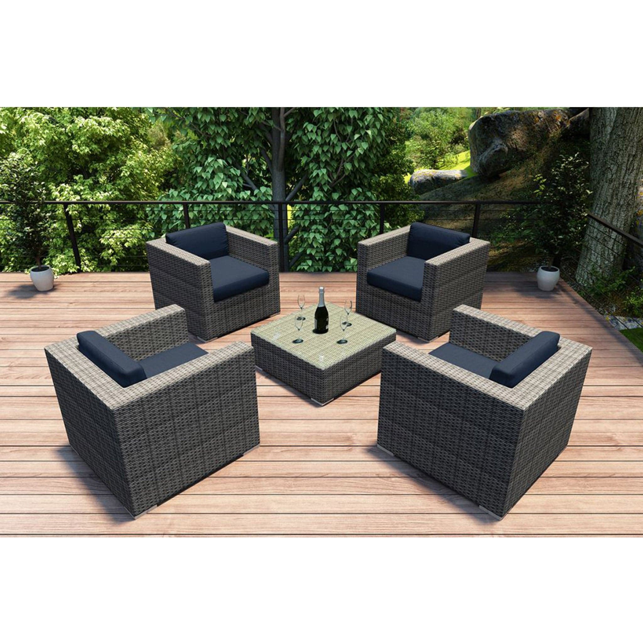 District 5 Piece 4-Seat Club Chair Set