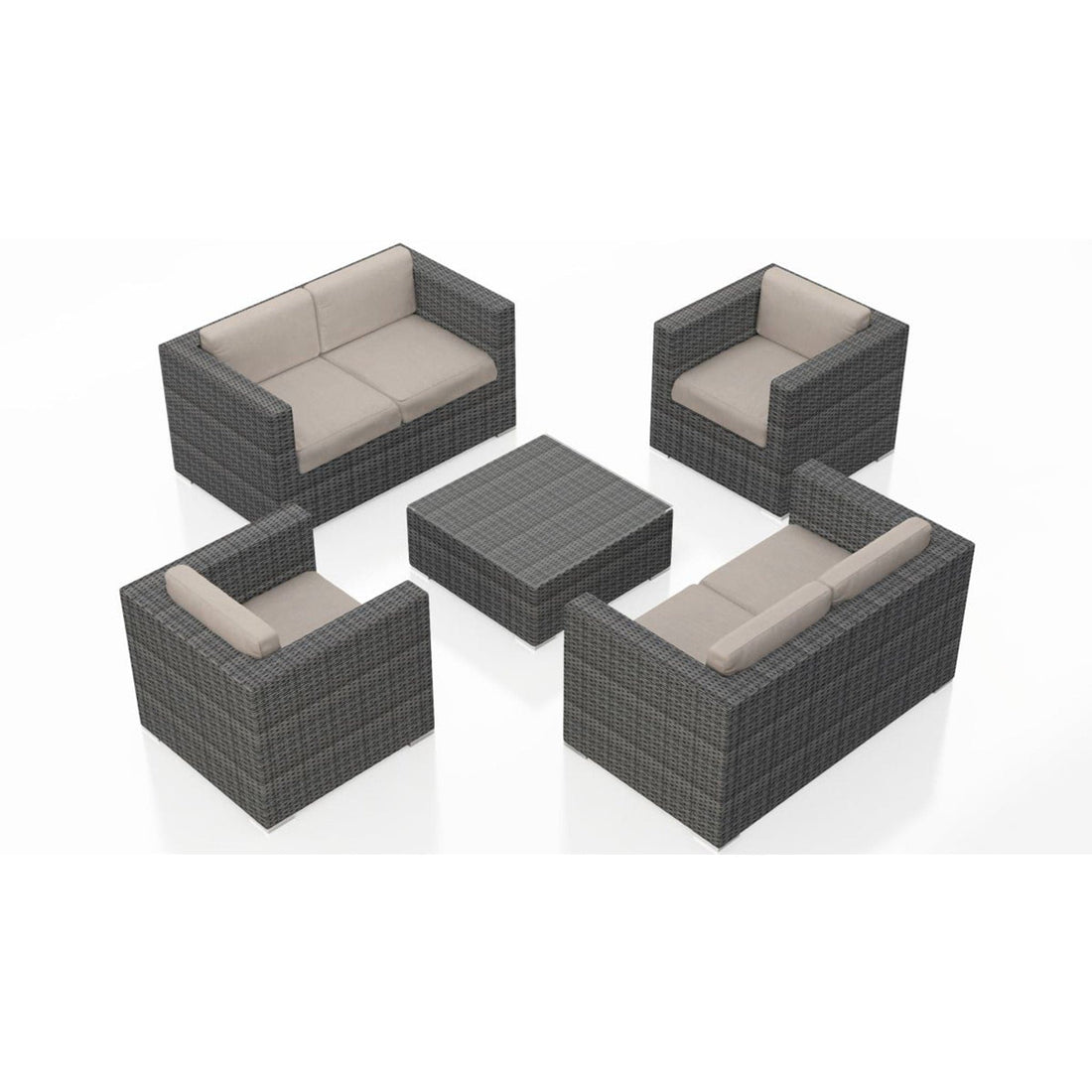 District 5 Piece Double Loveseat Set