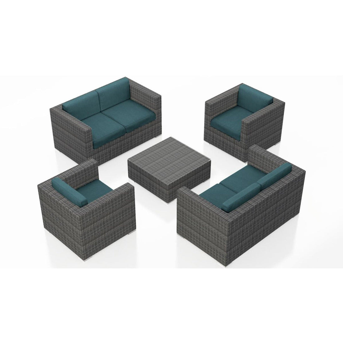 District 5 Piece Double Loveseat Set