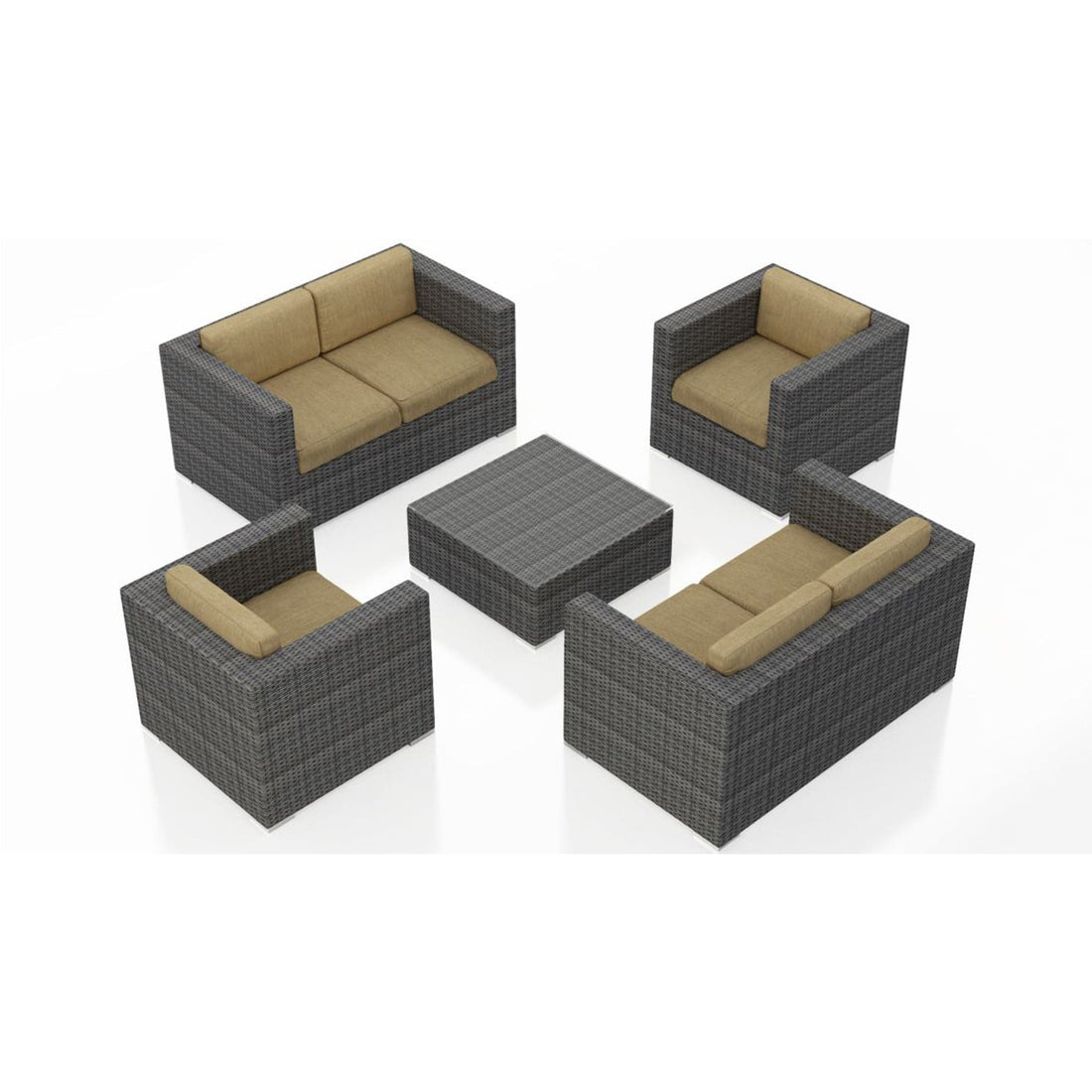 District 5 Piece Double Loveseat Set