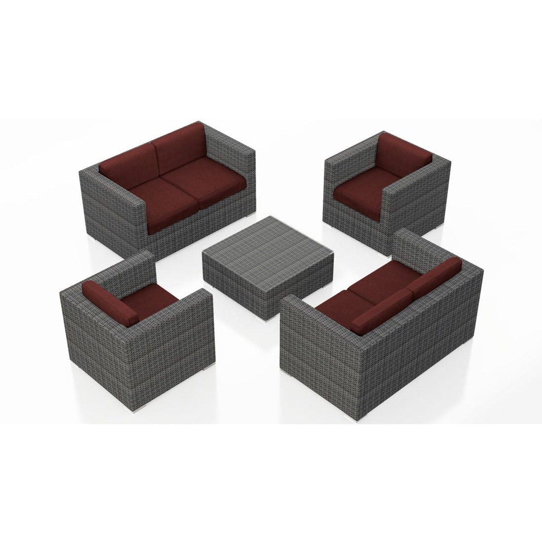 District 5 Piece Double Loveseat Set